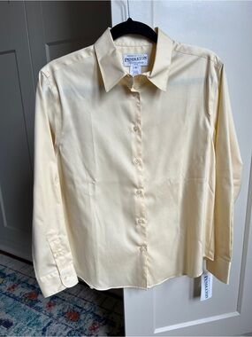Pendleton 100% Cotton Blouse light yellow Women's Long Sleeve  - 8 Petite